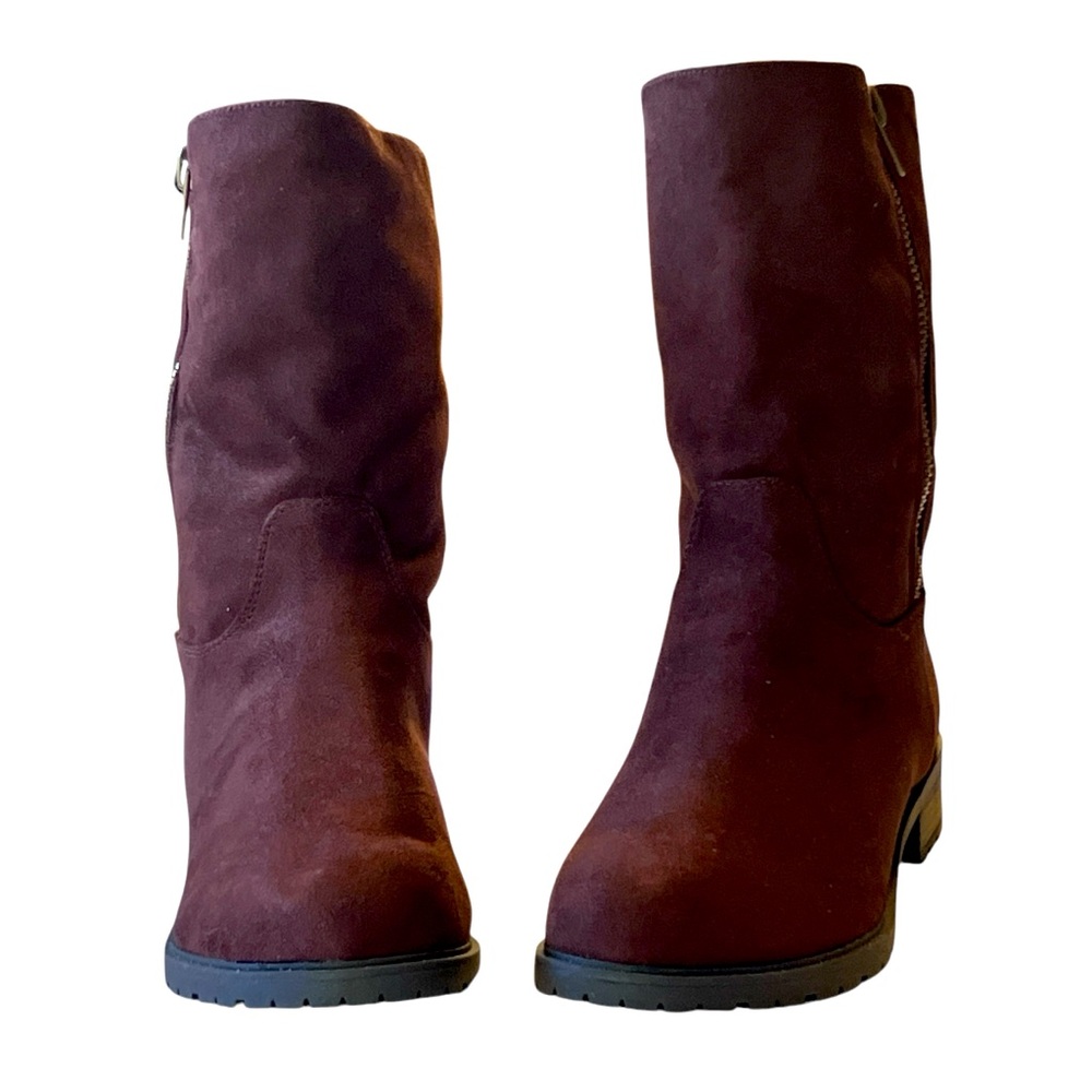 LANE BRYANT brown faux suede boots. Sz 11W. 
NWOT.